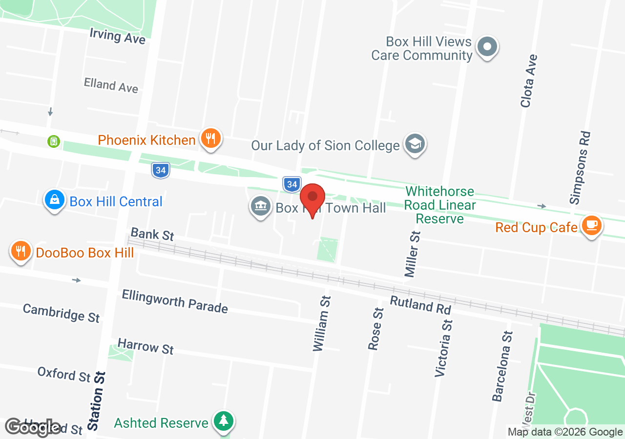 Location map of Baby Karaoke Box Hill