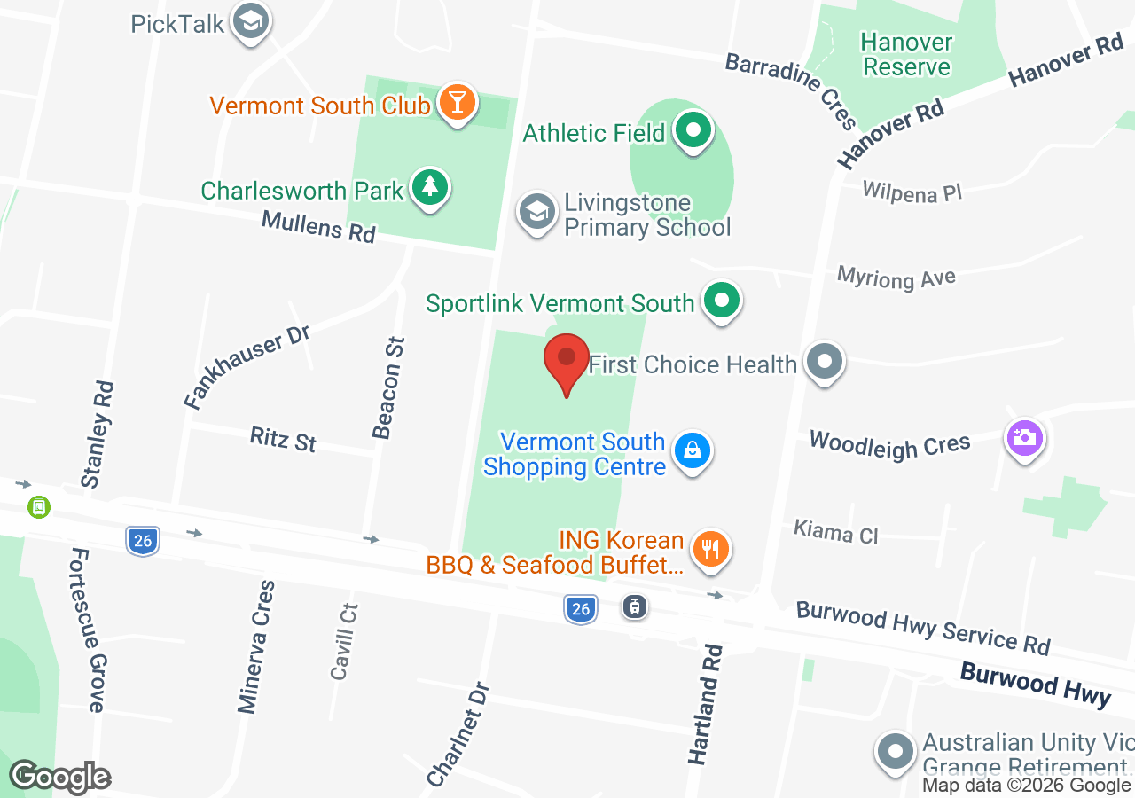 Location map of Lego® Club - Vermont South