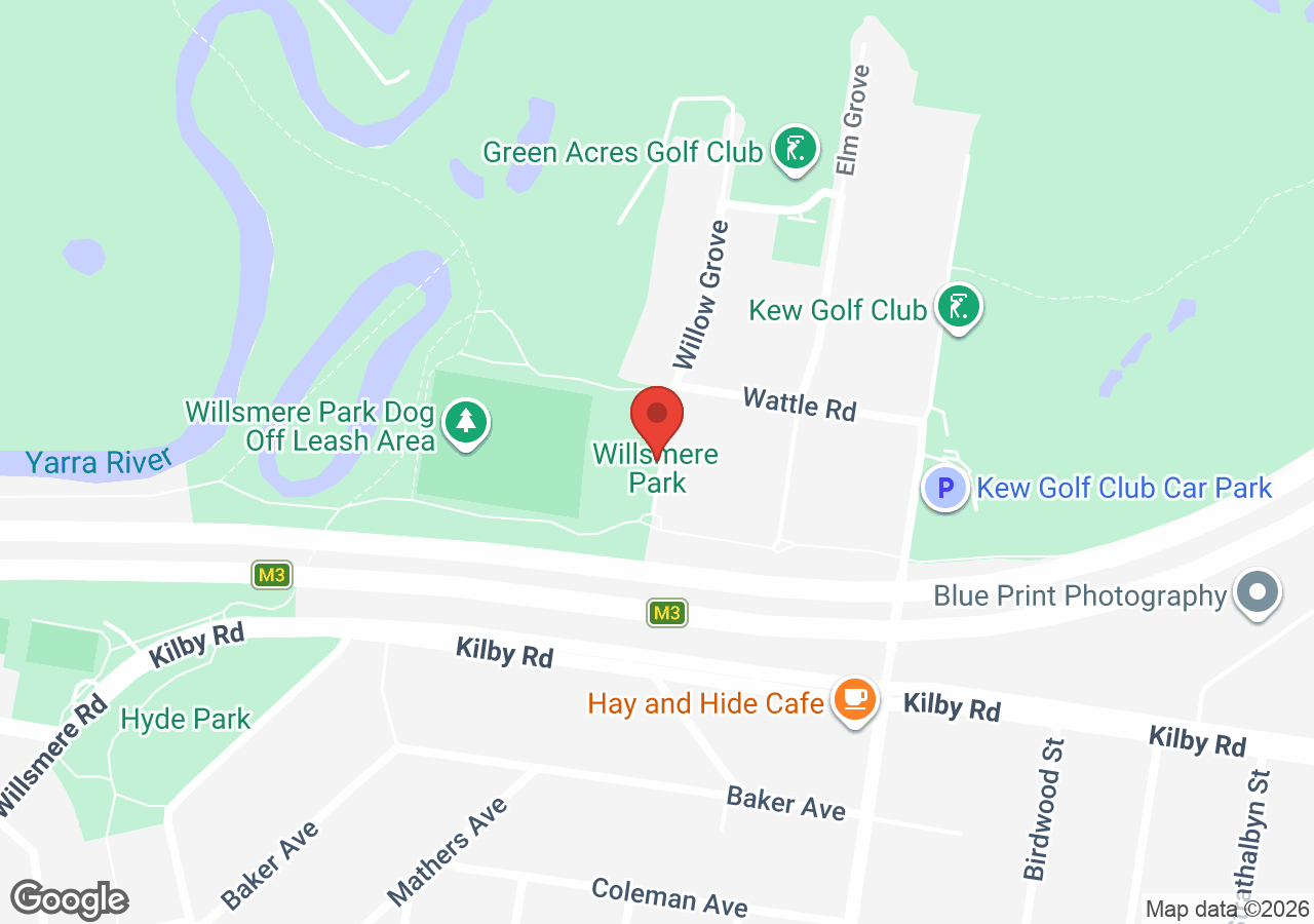 Location map of Krefft’s Glider Hollow Check at Willsmere Billabong